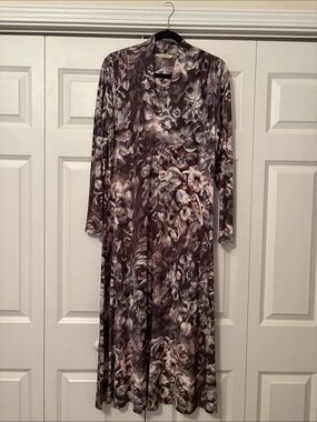 Soft Surroundings Floral Long Sleeve Maxi Dress
